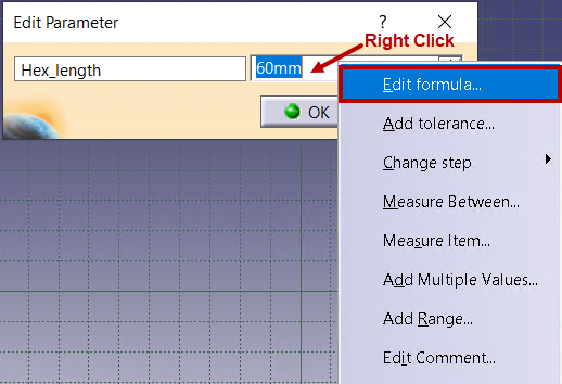 select Edit Formula